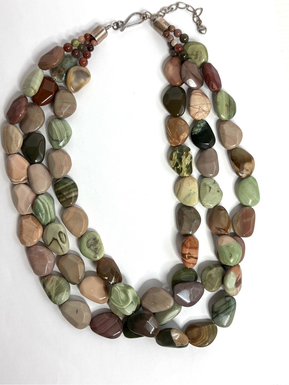 Jay King DRT Chunky Three-Strand Mixed Earth Tone Stone Necklace
